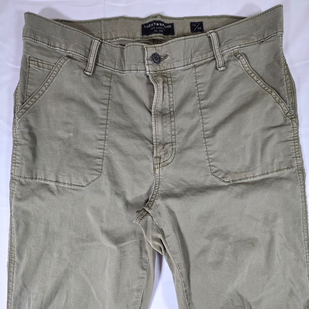 Lucky Brand The Cargo Pants Womens 10/30 Olive Green Utility Straight Leg